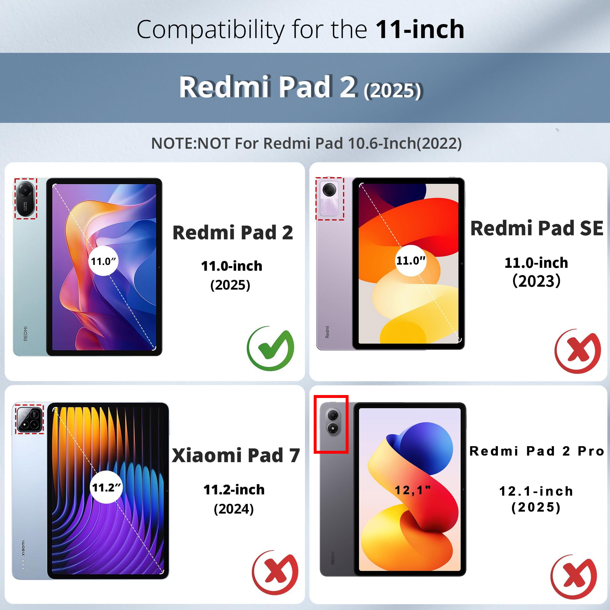 zenrich Coque Antichoc pour Xiaomi Redmi Pad 2 (11 Pouces) 2025, Étui de Protection Robuste avec Protecteur d'écran, 360° Support Rotative, Dragonne, Bandoulière et Porte-Stylet pour Redmi Pad 2–Noir