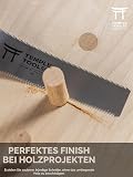 Temple Tool Co. Japanese Flush Cut Saw - 6 Inch Double Edge Pull Saw for Flush Cutting Dowels, Pegs, Wedges - Hardwood Softwood - 4