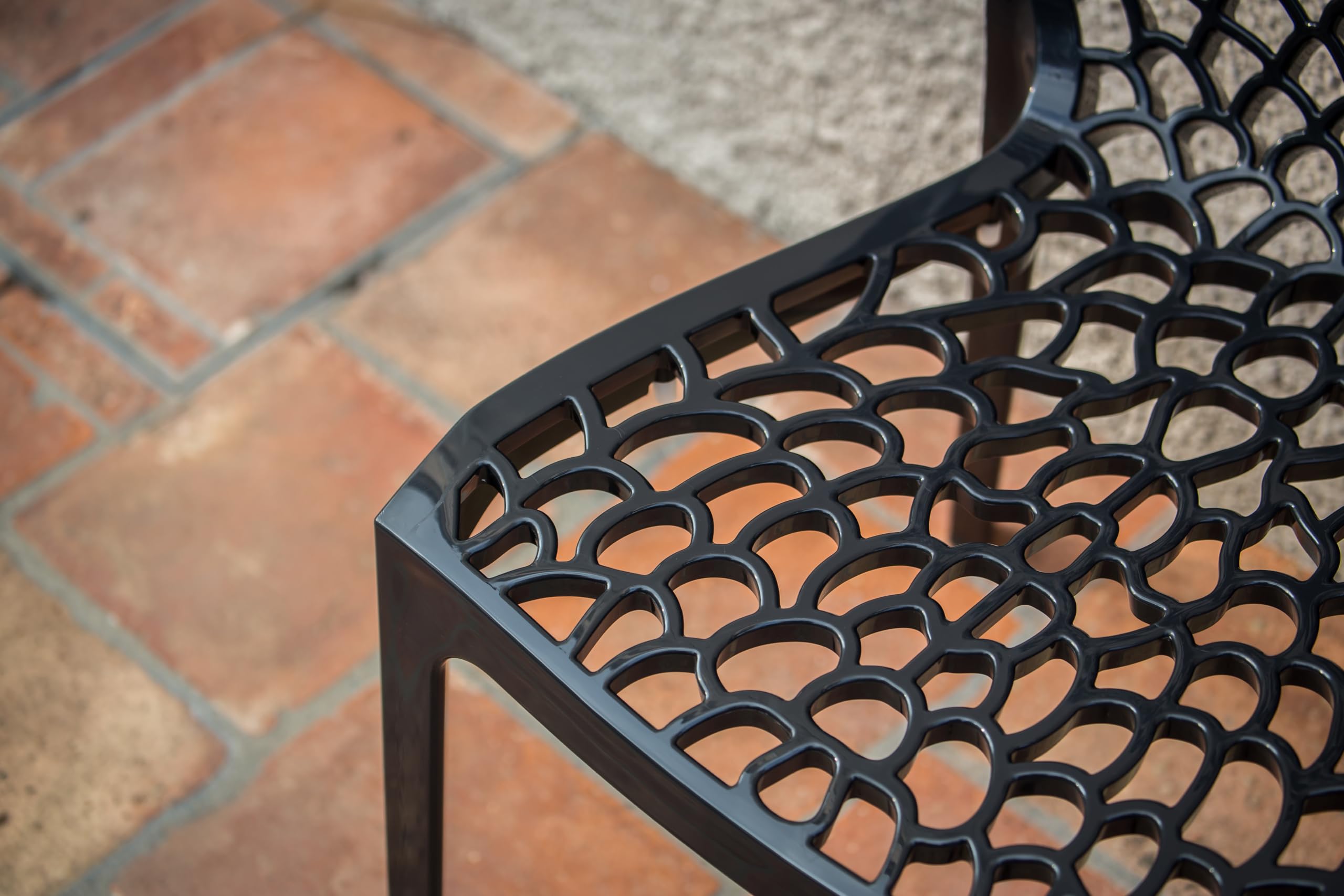 METRO Professional Chaise de terrasse Saphir, Empilable, Plastique, Anthracite