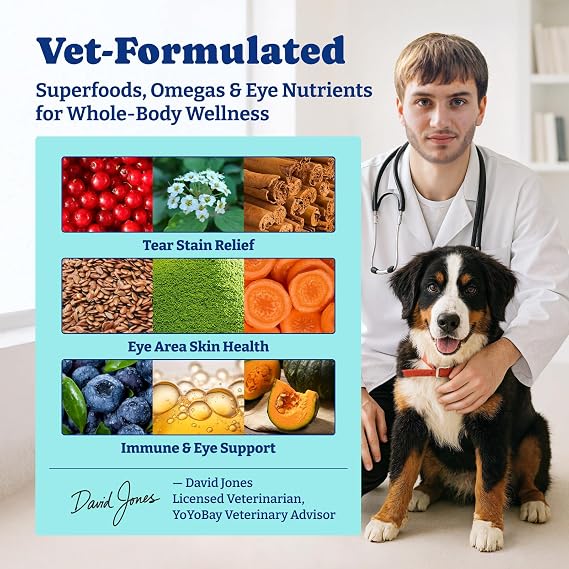 Tear Stain Support Chews for Dogs, Eye Health & Immune Supplement