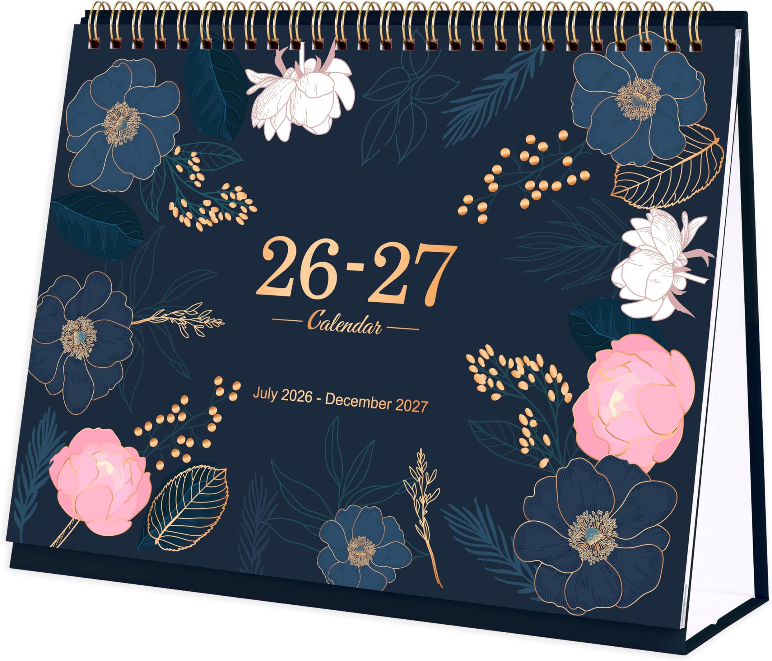 Desk Calendar 2026-2027 (July 2026 - Dec 2027), 18-Month Mid-Year Start Calendar with UK Holidays, Large Boxes& Memo Page for Office Workers, Students & Family Organization