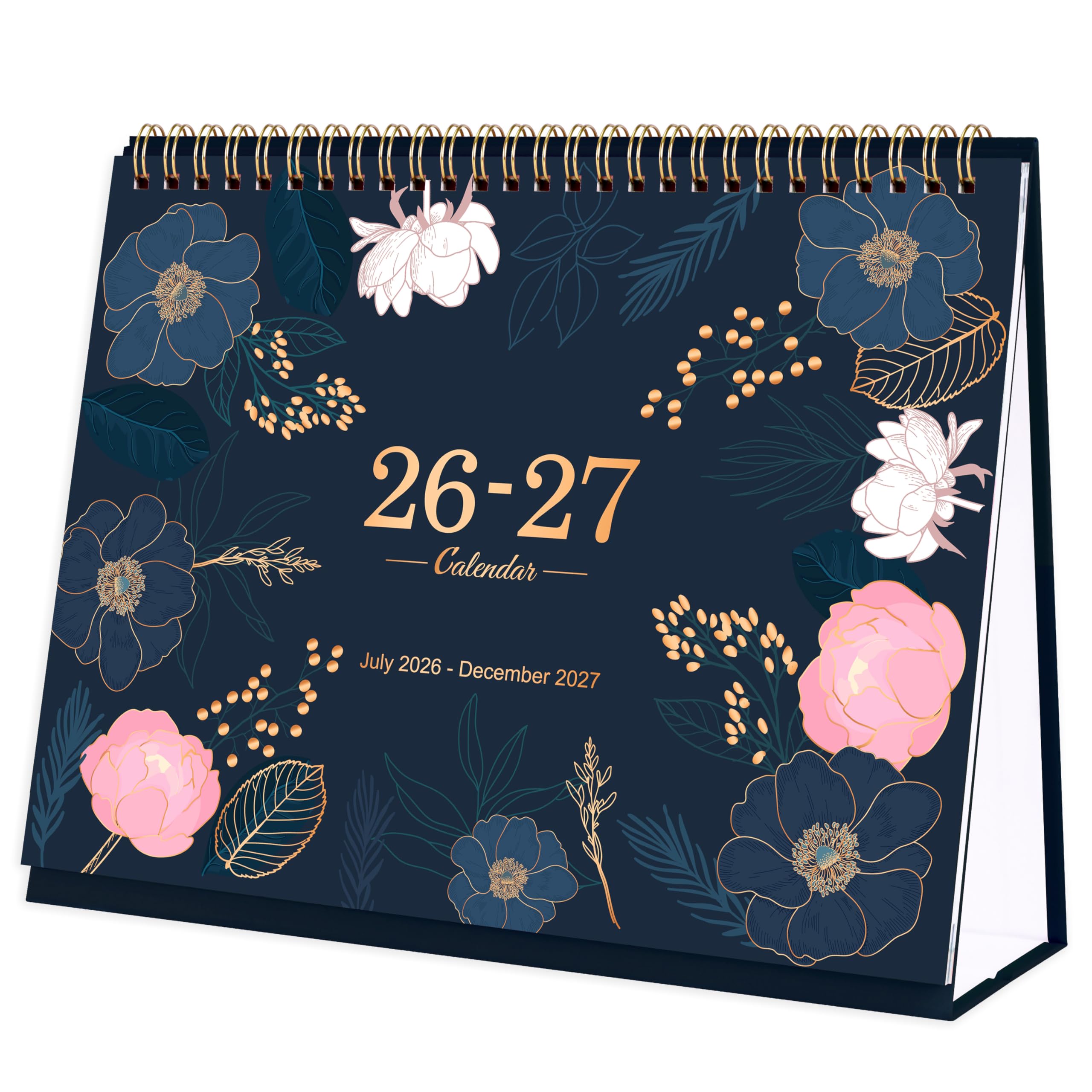 Desk Calendar 2026-2027 (July 2026 - Dec 2027), 18-Month Mid-Year Start Calendar with UK Holidays, Large Boxes& Memo Page for Office Workers, Students & Family Organization