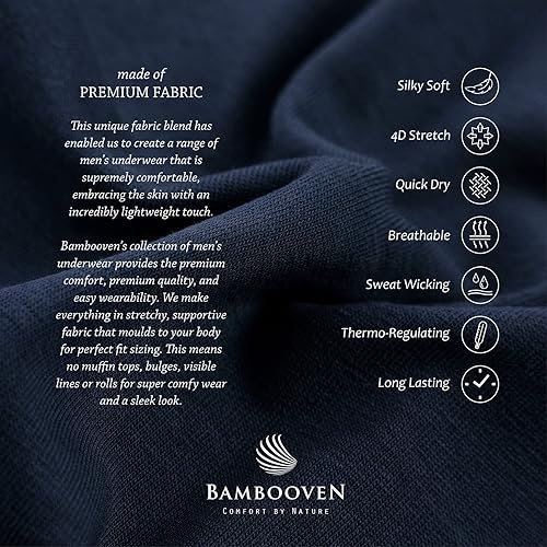 Miniatura 6 de BAMBOOVEN Camisetas para hombre de rayón hechas de bambú, ajuste moderno, camiseta interior que absorbe la humedad, cuello redondo, camisetas