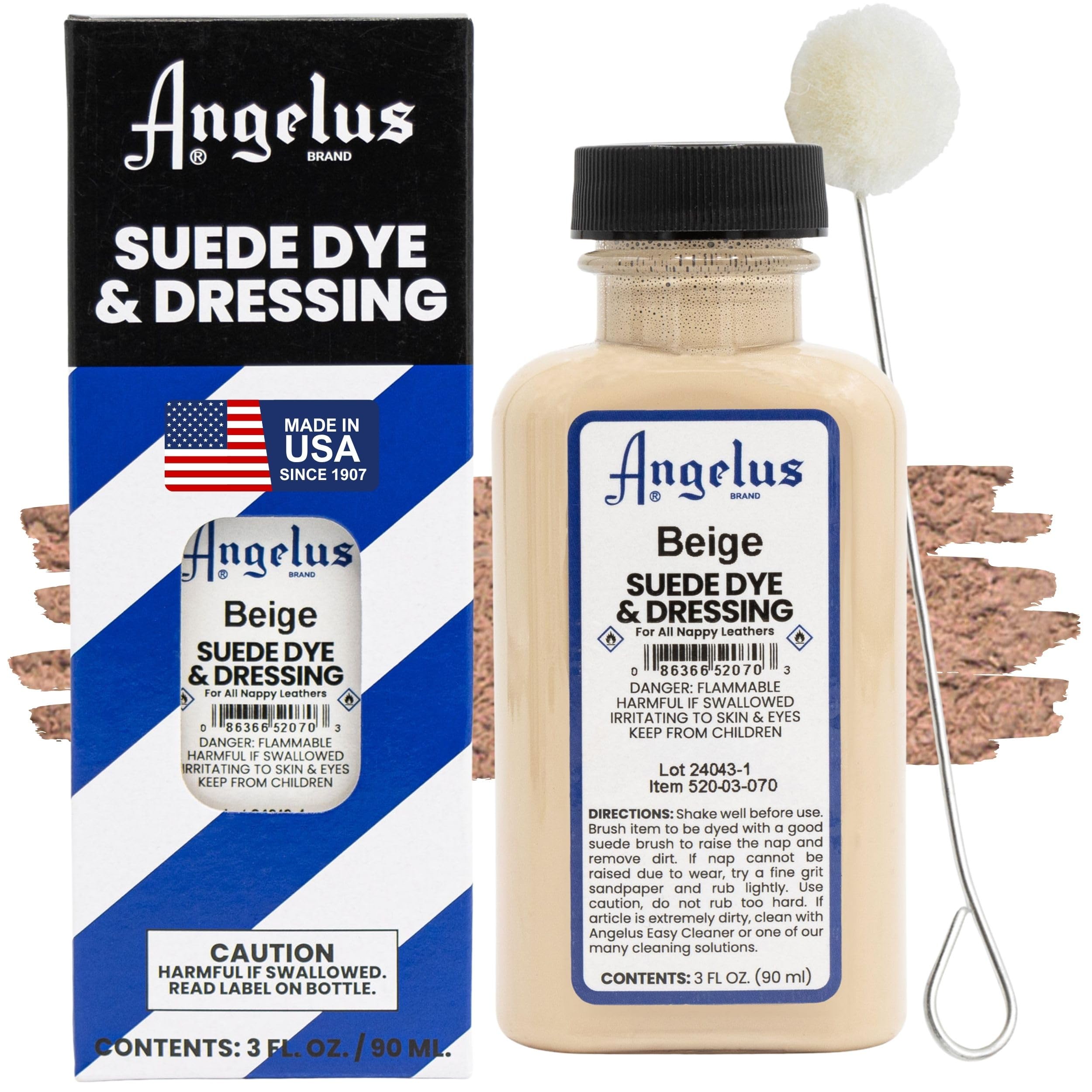 Angelus Suede Dye - Beige - 3 oz Premium Liquid Dye for Suede, Nubuck, and Nappy Leather