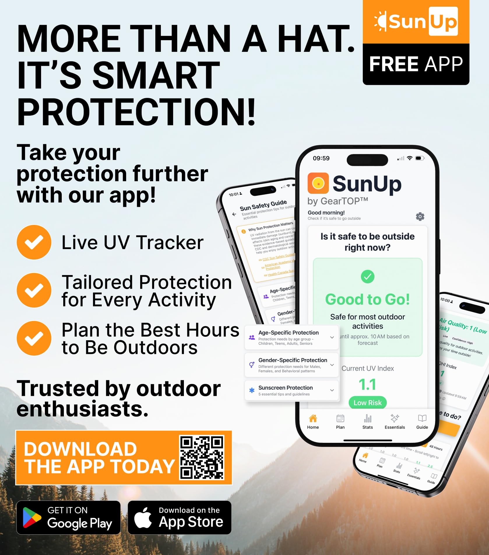 GearTOP Safari Hat for Men Sun Hats for Women UV Protection UPF 50+ Fishing, Gardening, Hiking Hat (22-23 1/2")