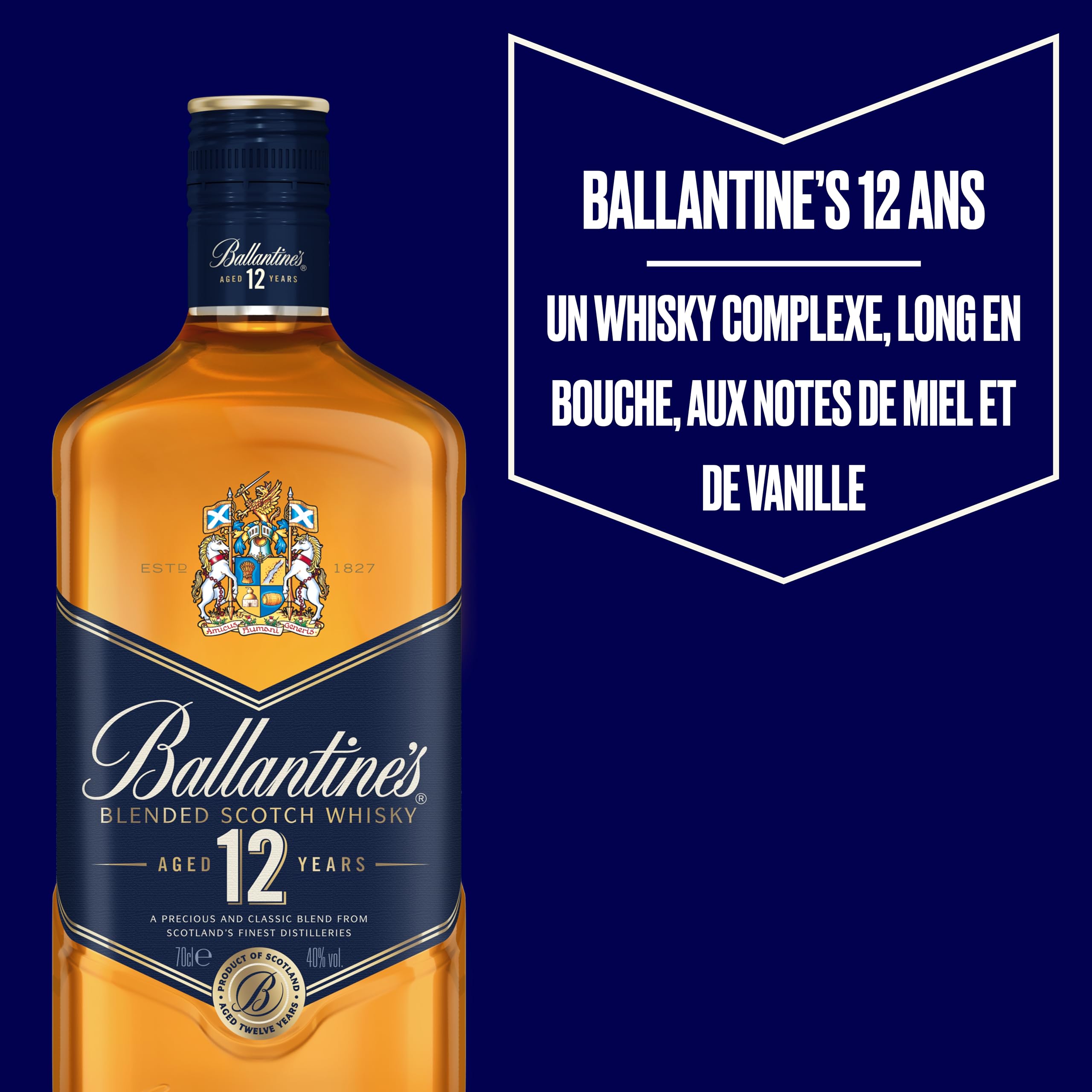 BALLANTINE'S 12 years old Scottish Whisky - 40%, 70cl : Amazon.fr