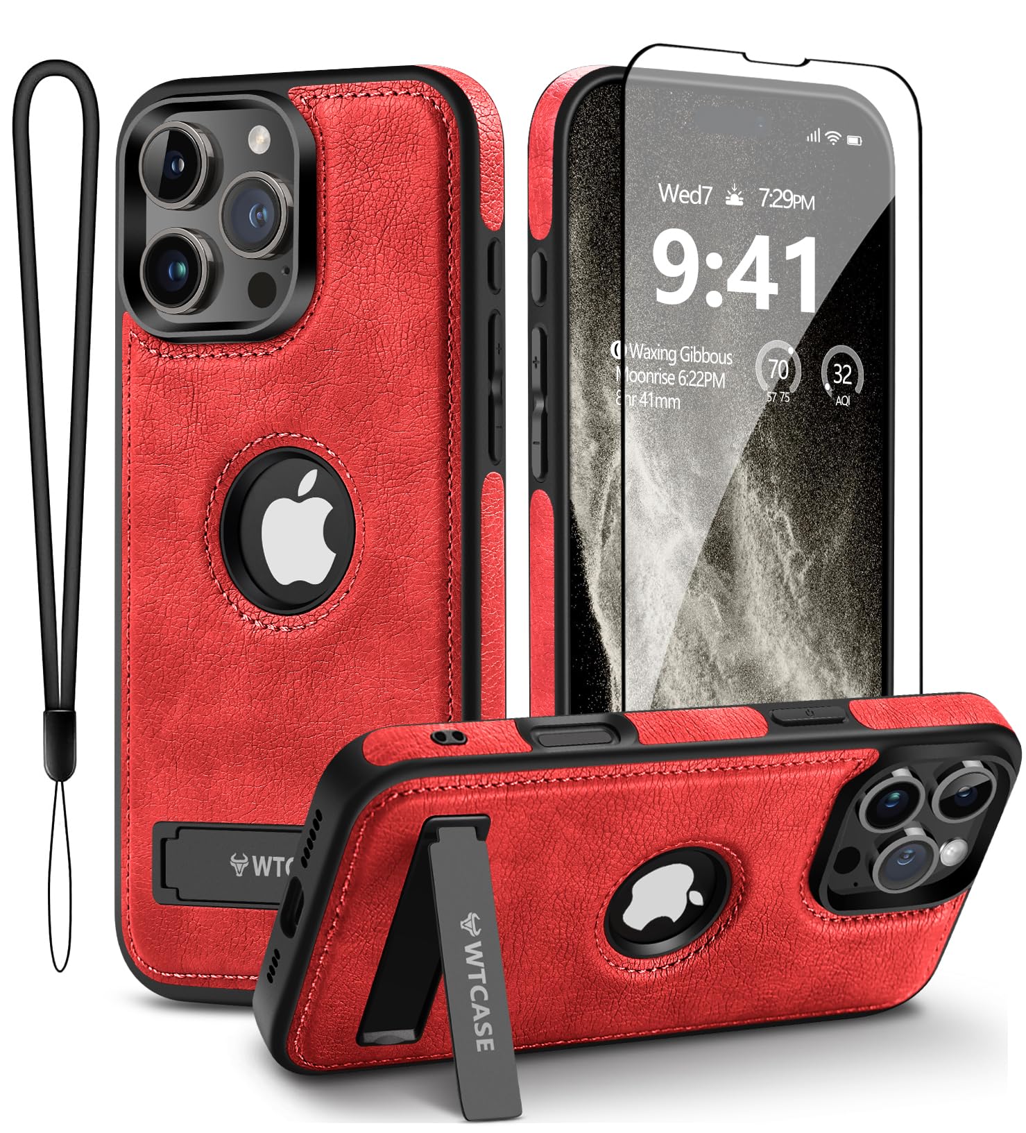 Dteck Magnetic For IPhone 14 Pro Max Leather Case, Built-in Invisible Stand, Compatible With - View #6