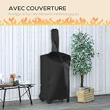Outsunny Four à Pizza Extérieur au Charbon de Bois - Cheminée Noir Gris - 6
