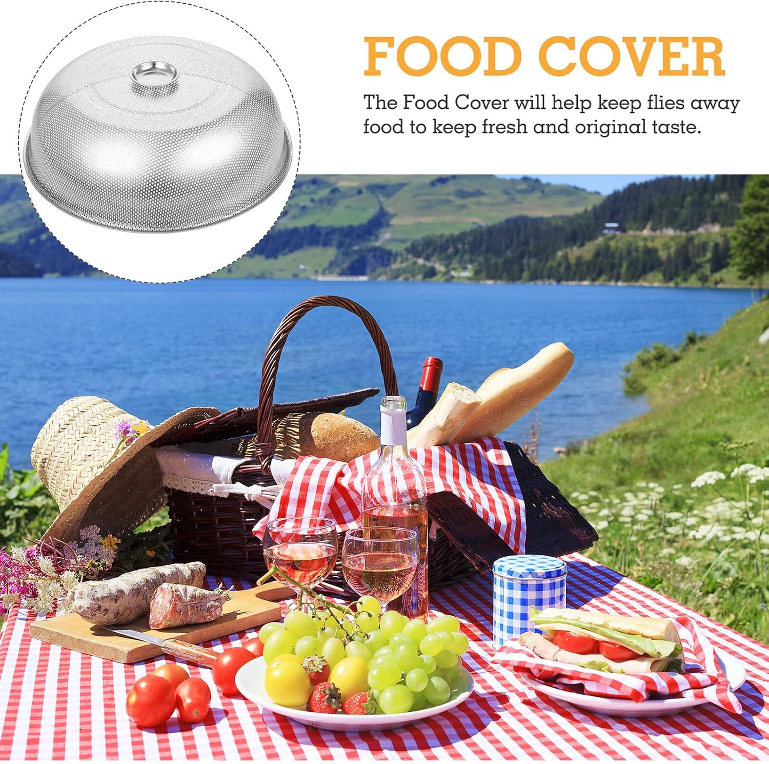 Gadpiparty Stainless Steel Mesh Food Cover Dome Multi-use Protective Food Tent for Dining Table Dust and Resistant Kitchen Plate Cover Compact for Home and Outdoor Use