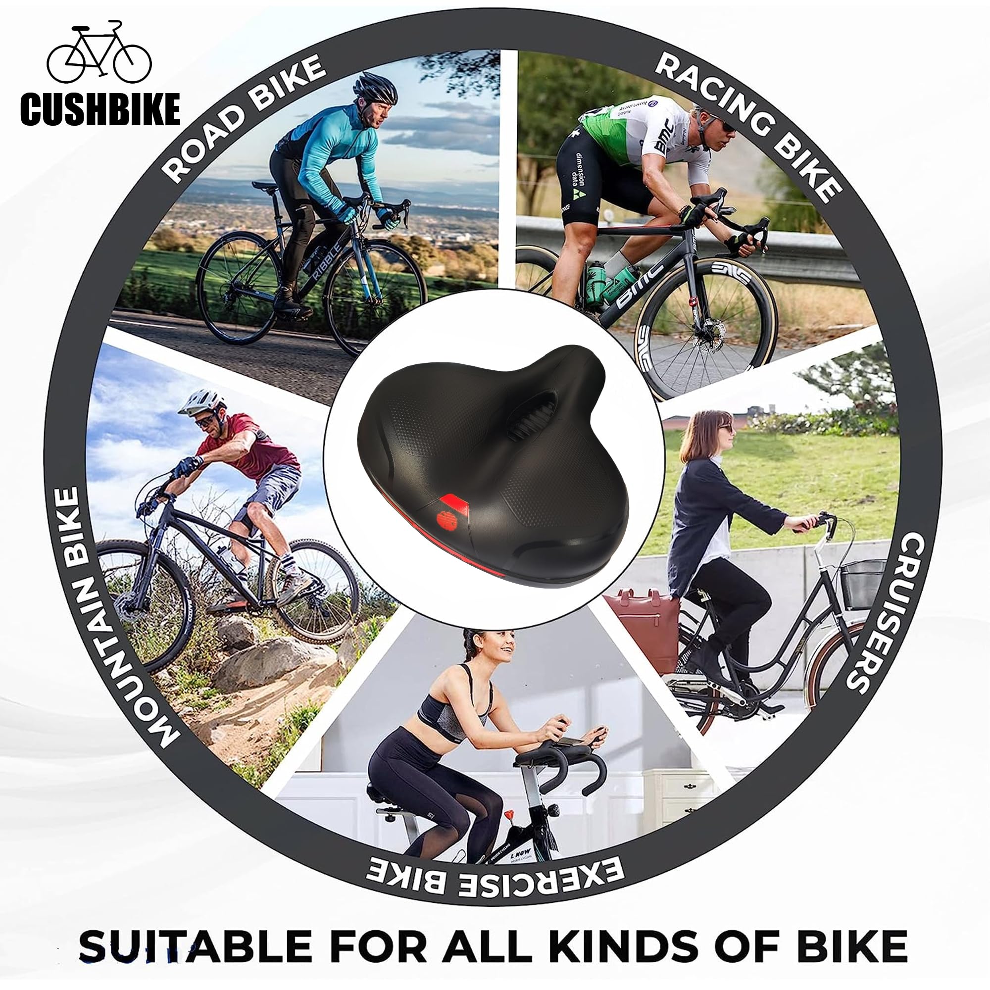 Sella per Bici Extra Larga e Confortevole