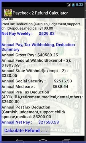 Federal Tax Refund Calculator