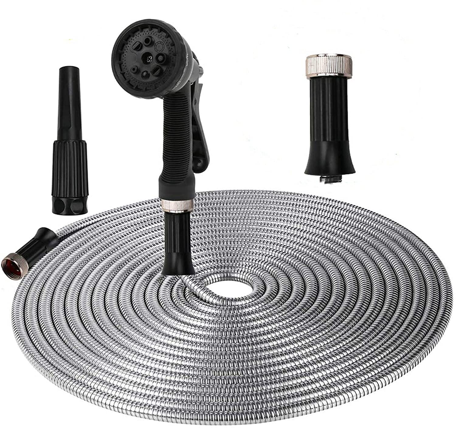 ActionEliters Garden Hose with 8 Function Nozzles, Lightweight Expandable Water Hose Kink-Free Double Latex Core Flexibility Outdoor Hose 25ft