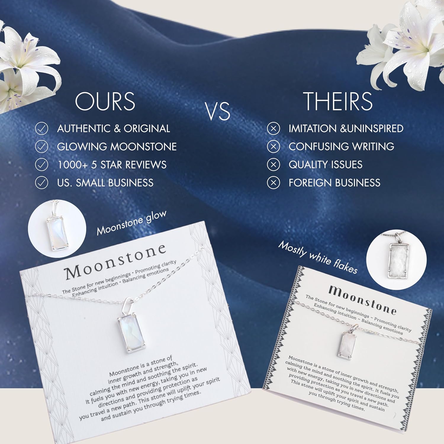 HOPE LOVE SHINE New Beginnings Rainbow Moonstone Sterling Silver Necklace for Women - Image 4