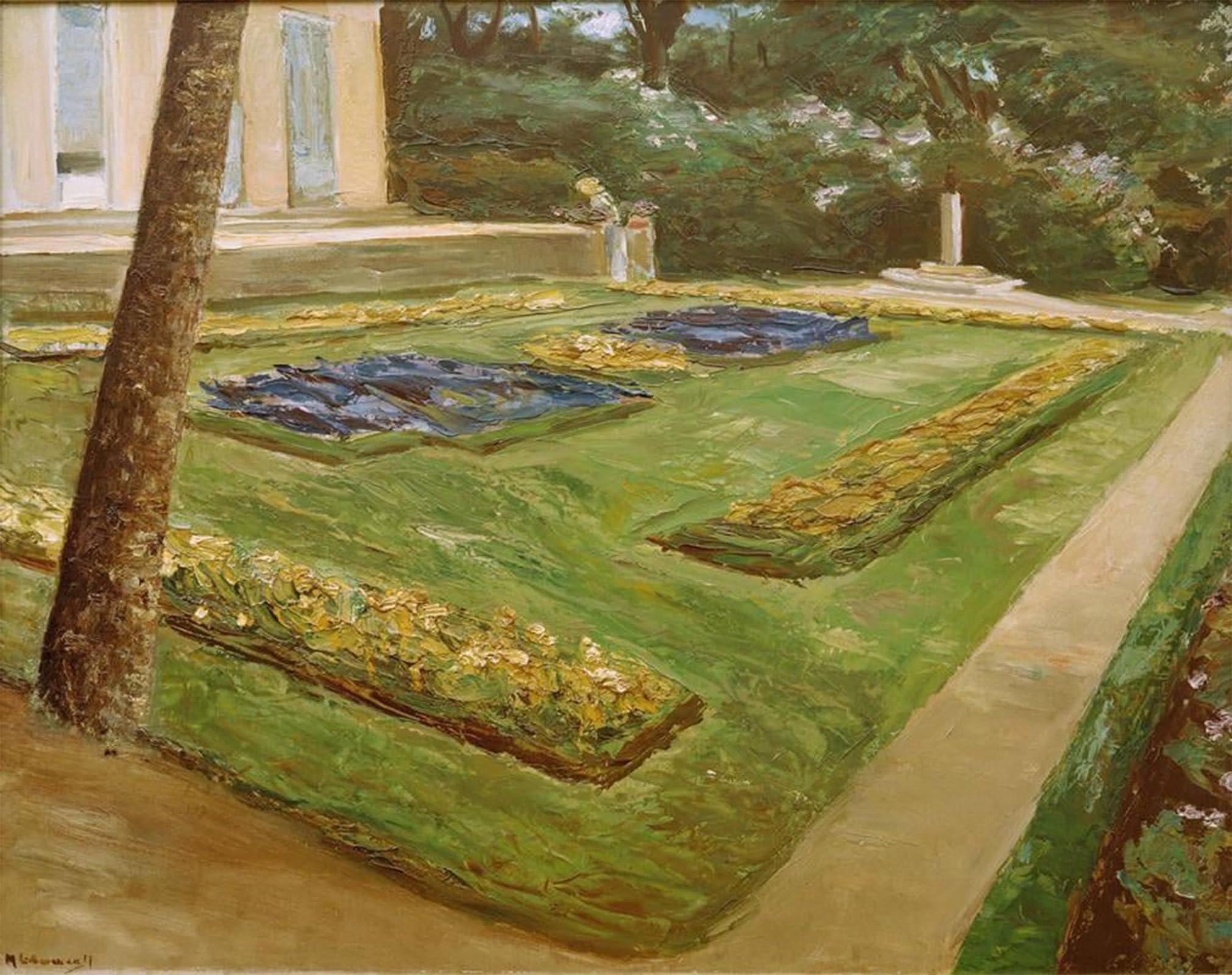 ARTXLXXBN Famous Prints Artwork Pictures Poster Painting Art The flower terrace in the Wannseegarten to the northwest by Max Liebermann Artwork Landscape Pictures for Home Decor 60x90cm