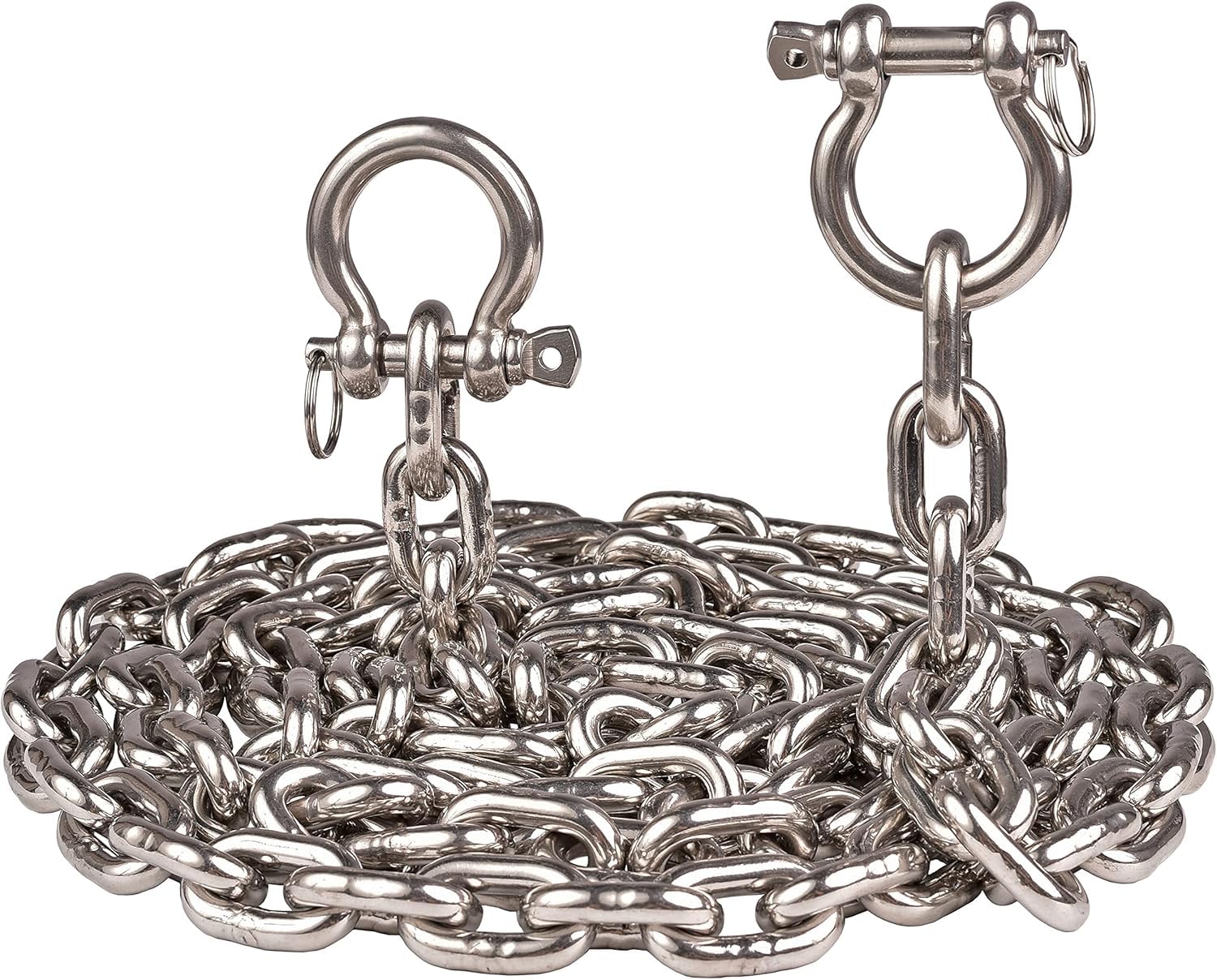 316 Stainless Steel Boat Anchor Chain with 2 Pcs Anti-Off Shackles, Marine Grade