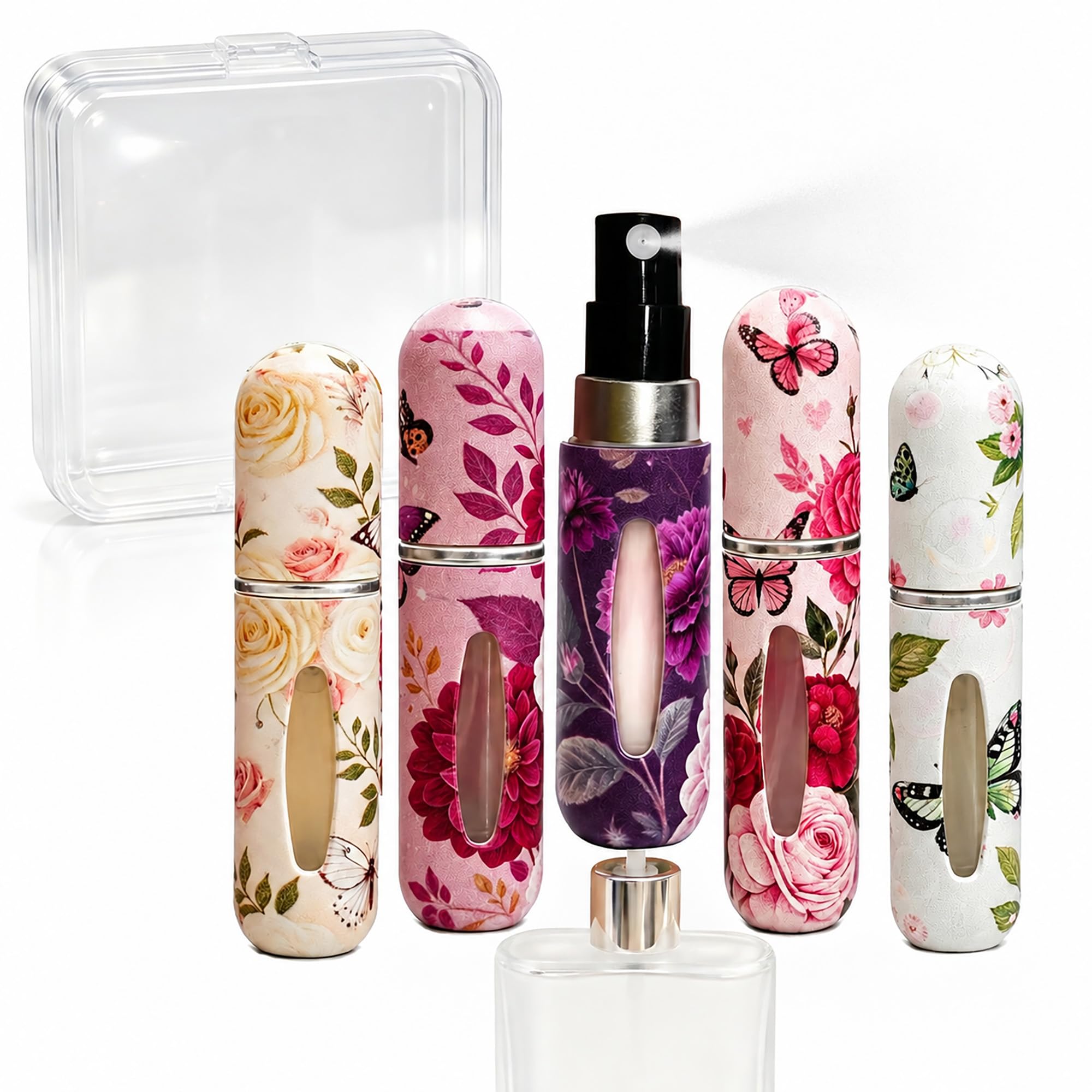 View 1 of ** missing one **
iEjFUy Refillable Perfume Atomizer Set - 5ml Travel Spray Bottles (5 Pack)