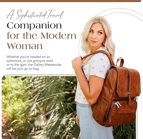 Miniatura 7 de Citi Collective Navigator - Mochila para pañales color marrón, piel vegana de alta calidad, diseño compacto y espacioso con bolsillos aislados y