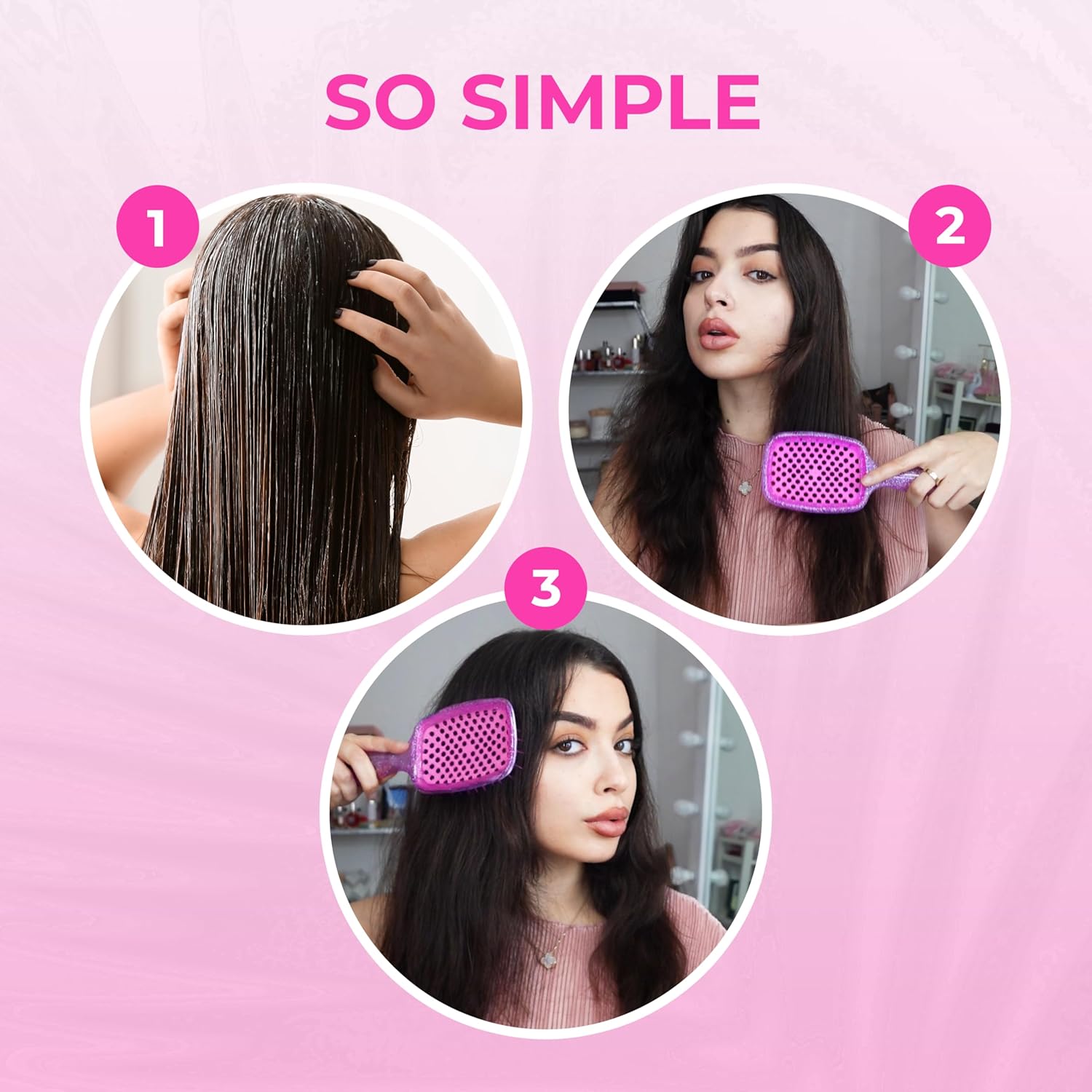 FHI Heat - UNbrush Detangling Brush Combo Pack — Original & Mini UNbrush Hairbrush for All Wet/Dry Hair Types — DuoFlex Anti Static Hair Brush, Vented Detangler Brush for Pain-Free Styling