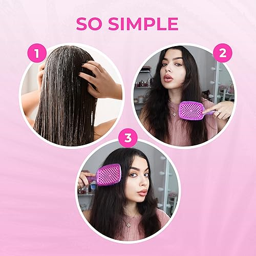 Miniatura 7 de FHI Heat - Paquete combinado de cepillo desenredante UNbrush Cepillo UNbrush original y mini para todo tipo de cabello húmedoseco Cepillo