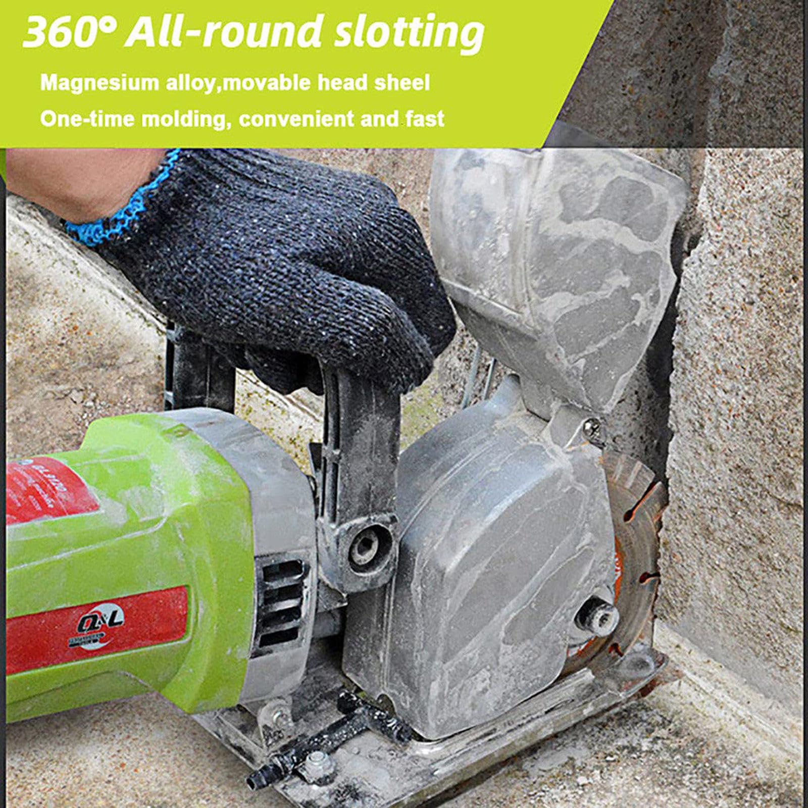 à rainurer électrique murale 4000 W avec 5 lames de scie de 125 mm, rainureuse carrelage en marbre, profondeur 37 mm, largeur 33 mm, verte