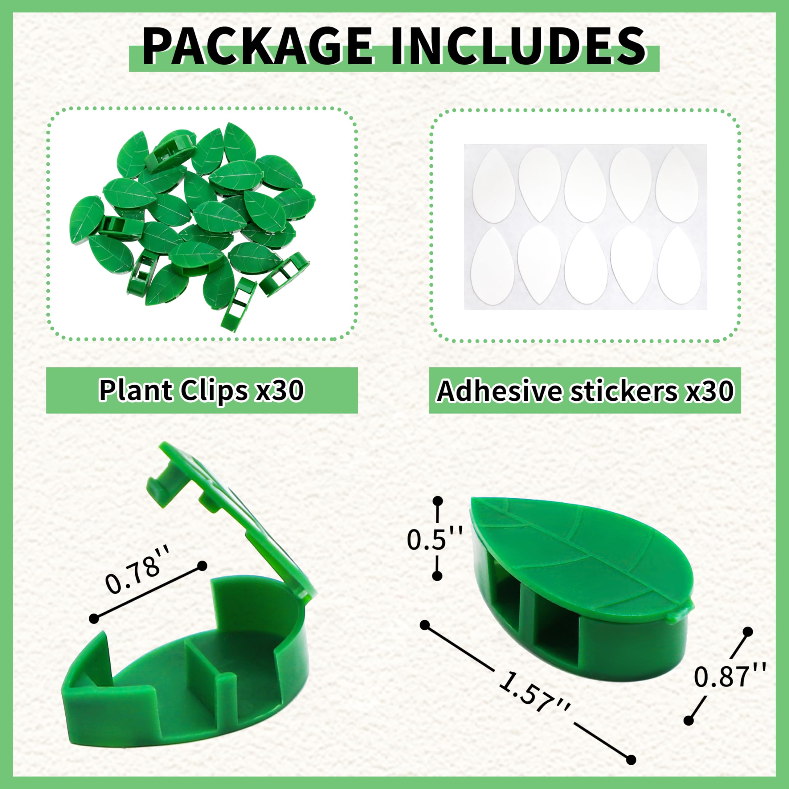 30PCS Plant Climbing Wall Fixture Clips with Easy Clean Adhesive Sticker,Anti-Twine Design Plant Wall Clips,Invisible Vine Clips for Plants for Wall,Easy Use for Indoor Outdoor Garden Decorations