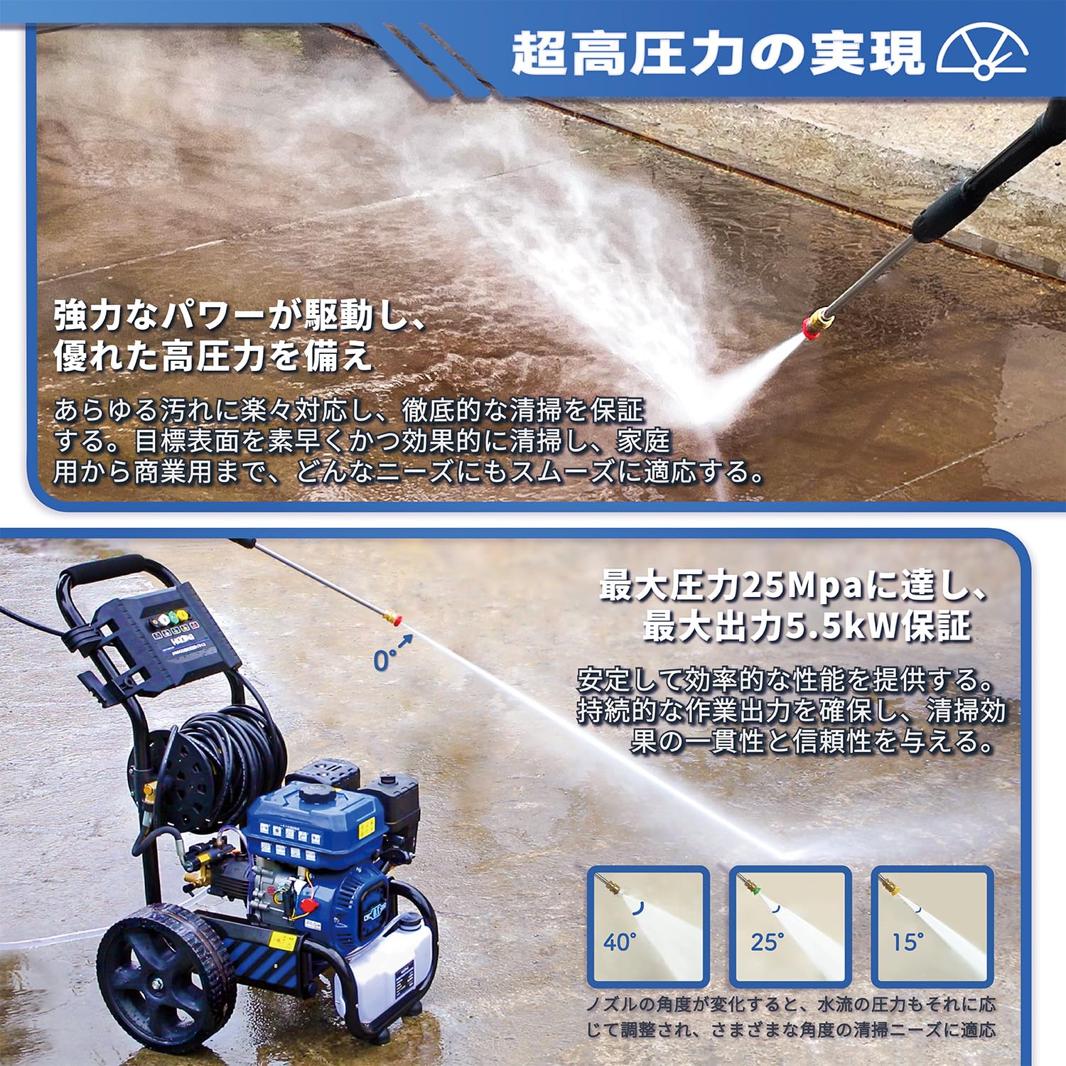 Amazon | Gaidohエンジン式高圧洗浄機 24MPAガソリンエンジン7.0馬力