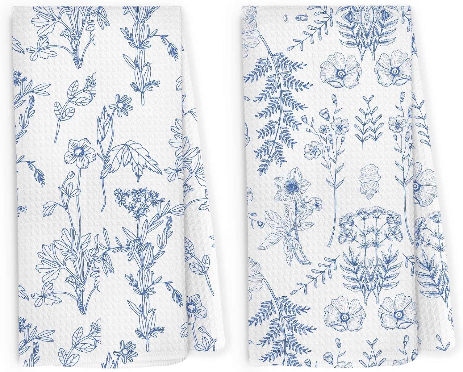 Amazon.com: Pugwak Vintage Flower Kitchen Dish Towels 16x24 Inch Set of ...