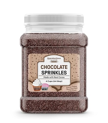 Miniatura 1 de Unpretentious Gránulos de chocolate, 4 tazas, hechos con cacao real, cobertura decorativa para postres