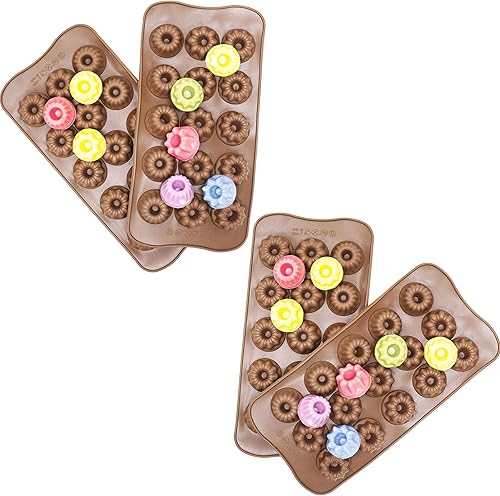 Miniatura 3 de Molde de silicona para tartas de 9.8 pulgadas para hornear, molde para tartas, molde antiadherente para hornear, tubo estriado, para amantes de la