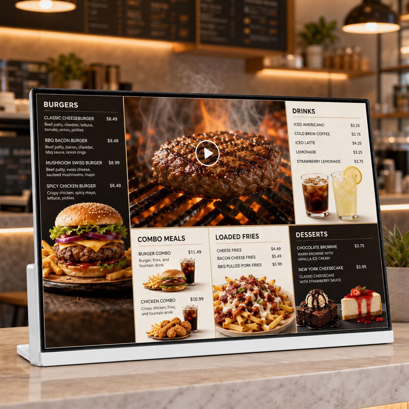 Pantalla de señalización Digital Plug & Play USB o HDMI | Potencia de funcionamiento ≤ 40 W panel de cristal templado para hoteles y restaurantes publicidad comercial