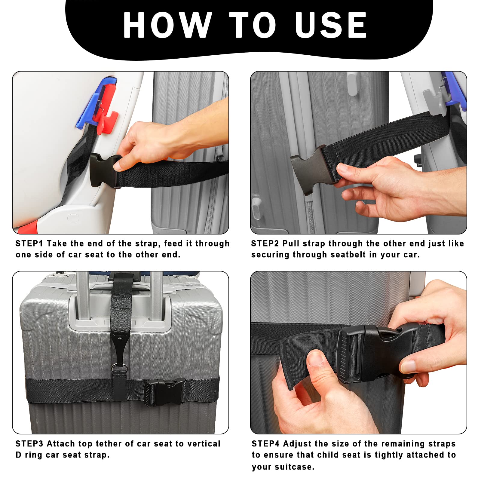 Adjustable Car Seat Travel Belt To Suitcase CPC Certificate CPSIA Test Car Seat