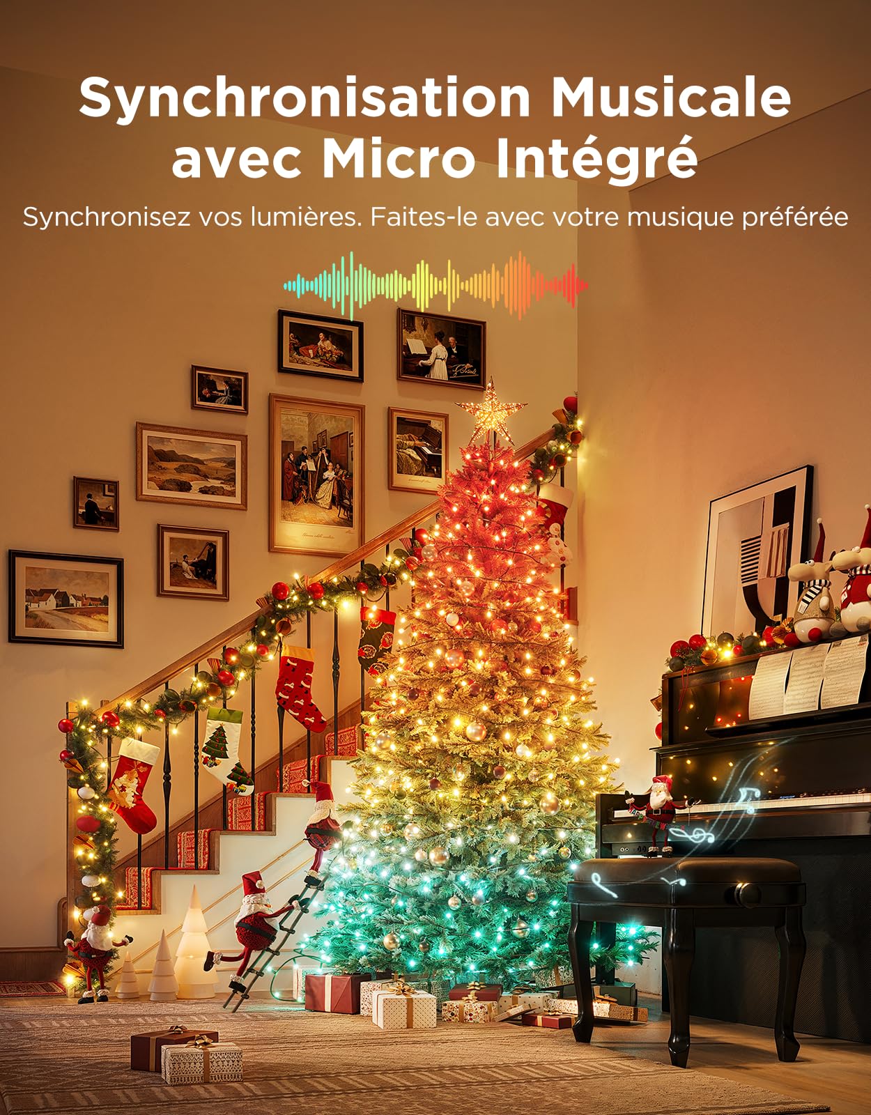 Govee Christmas Sparkle String Lights 20M, RGBWIC de avec 250 LEDs