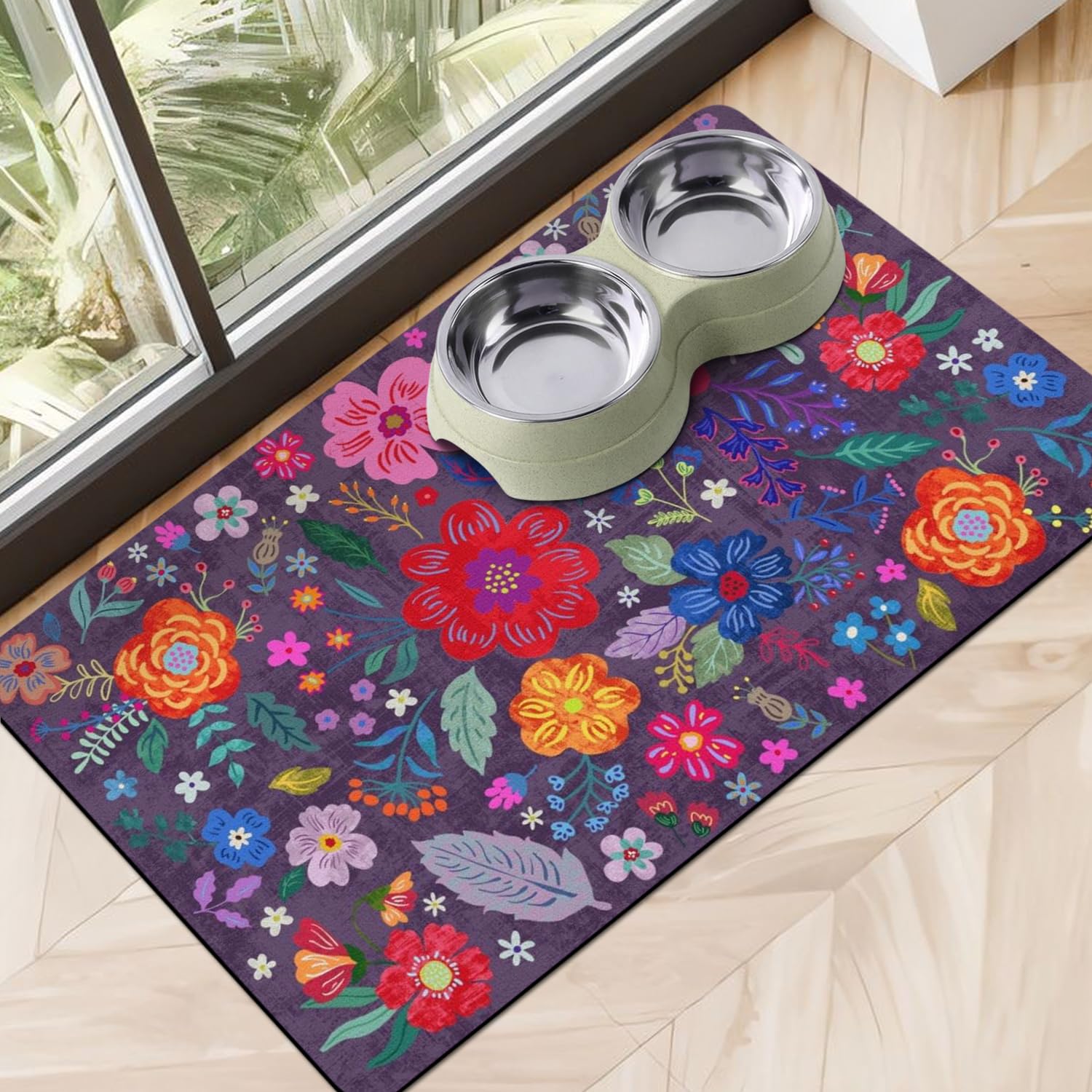 Dog Food Mats for Floors, Absorbent Dog Bowl Mat for Food and Water Dispenser, Quick Dry Cat Food Mat Pet Supplies