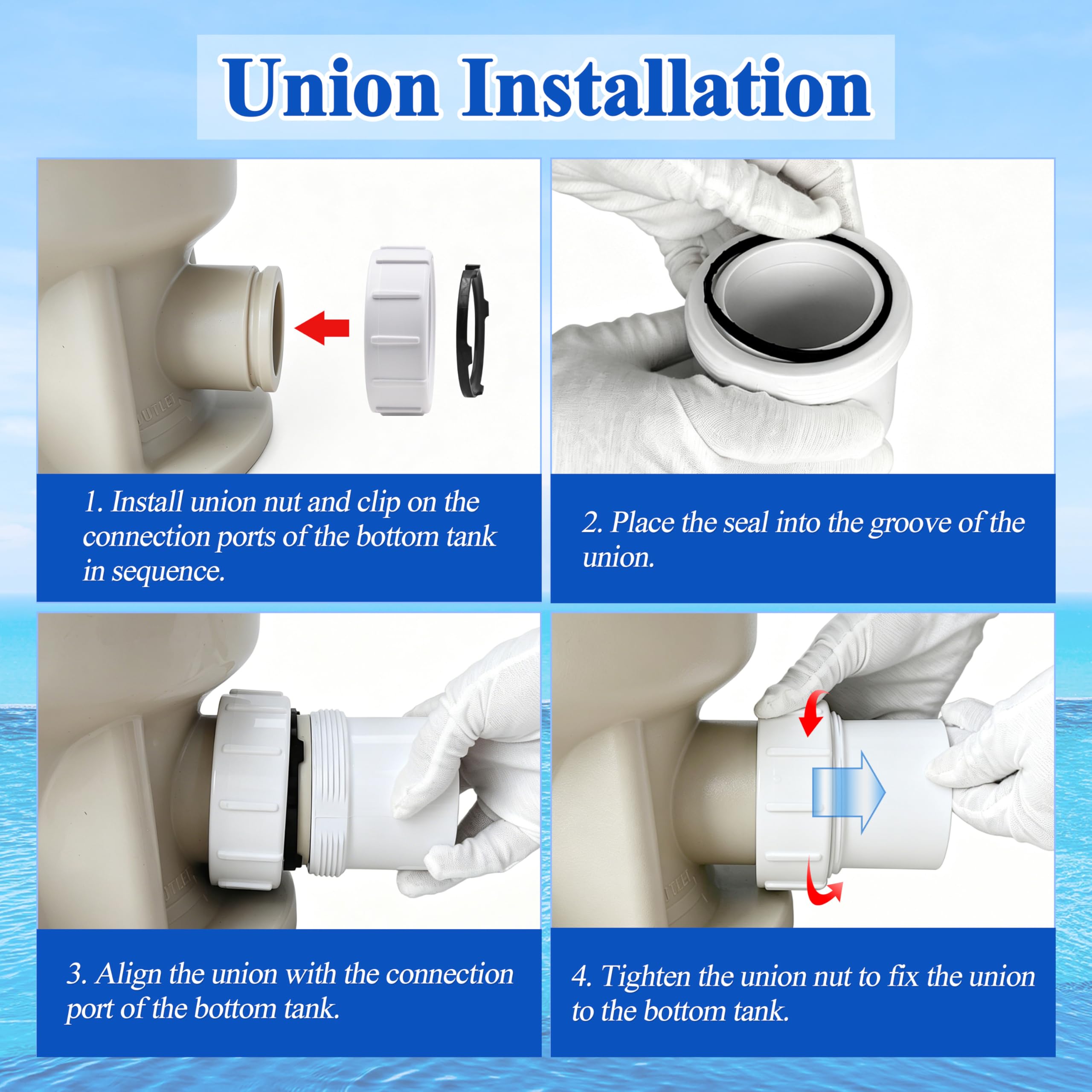 178733Z - Kit de unión adaptador de repuesto para filtro de cartucho PosiClear y CC RP, mitad roscada, pieza de repuesto