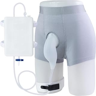 External Catheter for Men, Wearable Kit with 1000mL Urine Bag | 39.4 in silicone tube with two adjustable straps and a separate stabilizer
