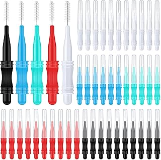 100 Pcs Micro Eyebrow Brush with Cap Brow Lamination Brush Eyelash Brow Brush Lash Filler Eyebrow Lash Lift Tools for Eyebrows and Eyelashes Extensions (Black, Green, Blue, White, Red)