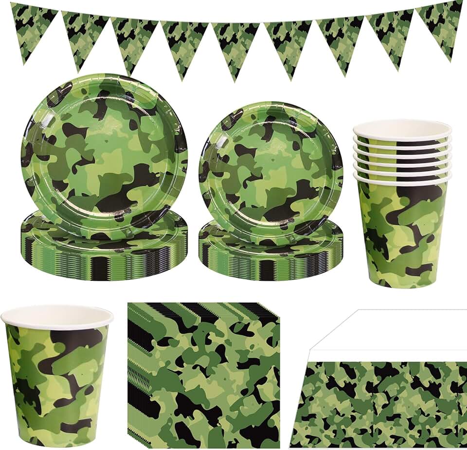 camouflage birthday party supplies