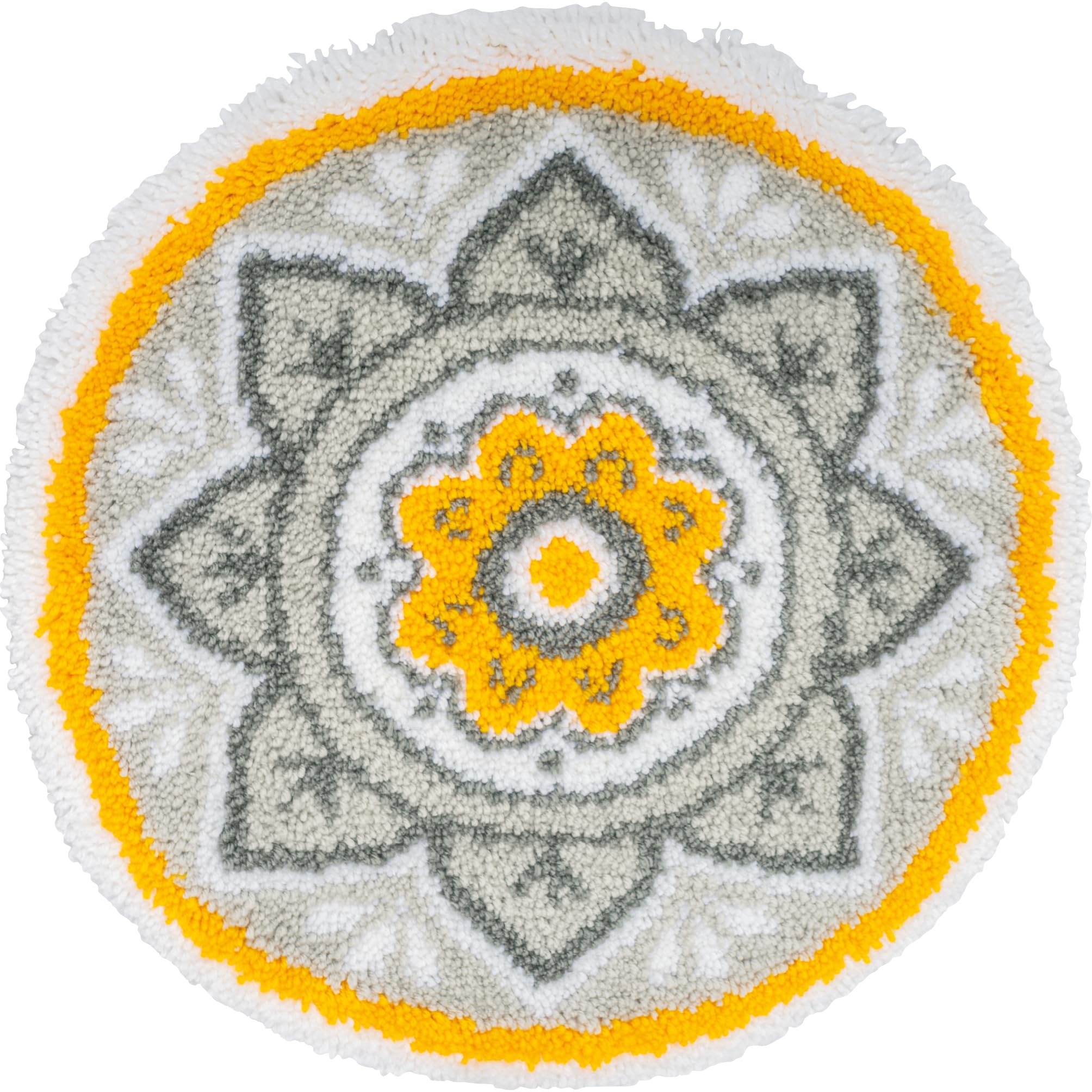 Vervaco Mandala Knotted Mat Kit for Beginners Embroidery DIY Latch Hook Complete Kit Home Decoration Manual Hobby Craft Approx. 55 x 55 cm Embroidery
