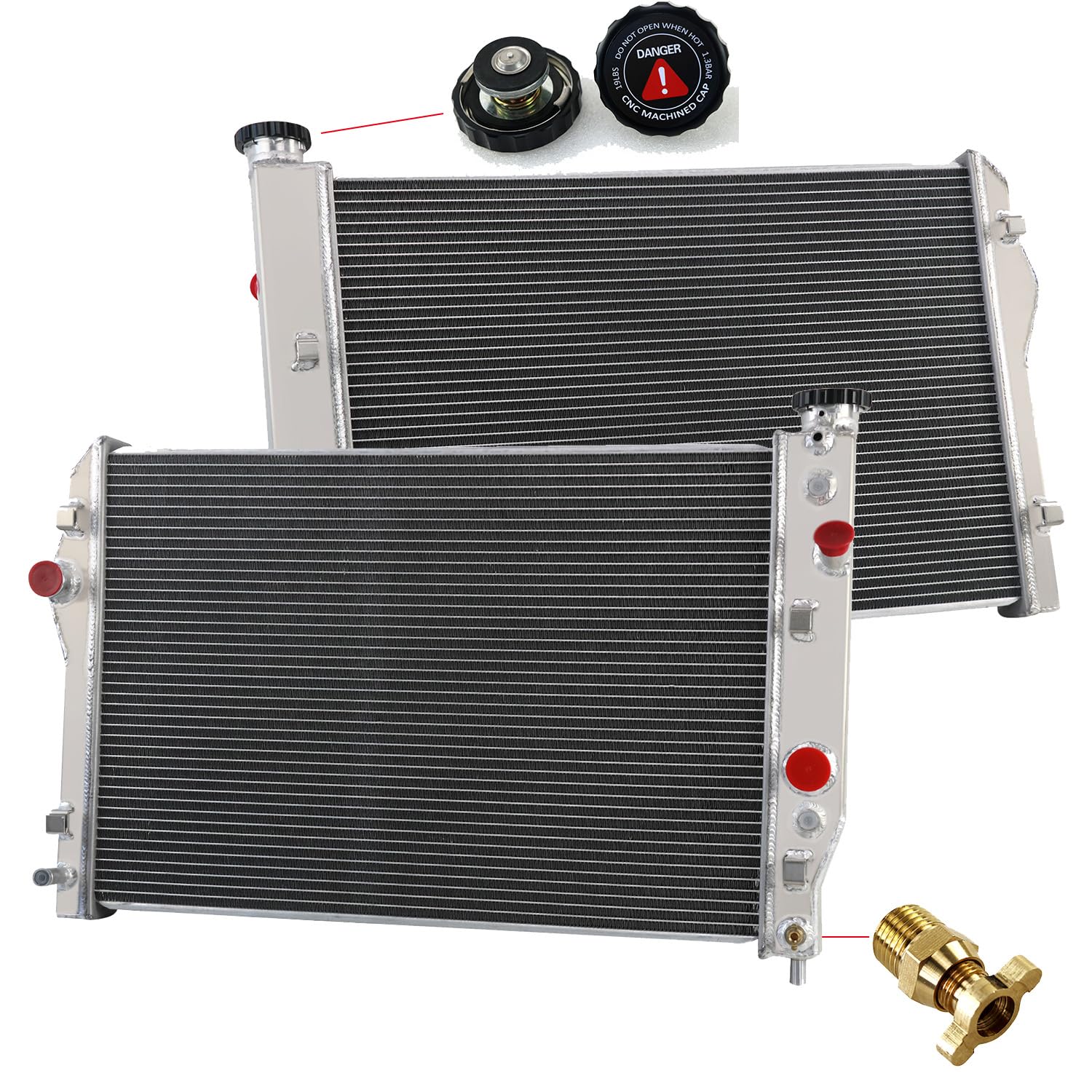 16インチ　アルミファンシェラウド Amazon | OzCoolingParts 3列コアアルミラジエーター + 16インチファン