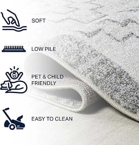 Miniatura 3 de JONATHAN Y MOH200B-28 - Tapete para interiores Amir marroquí Beni Souk, bohemio, rústico, geométrico, fácil de limpiar, para dormitorio, cocina,