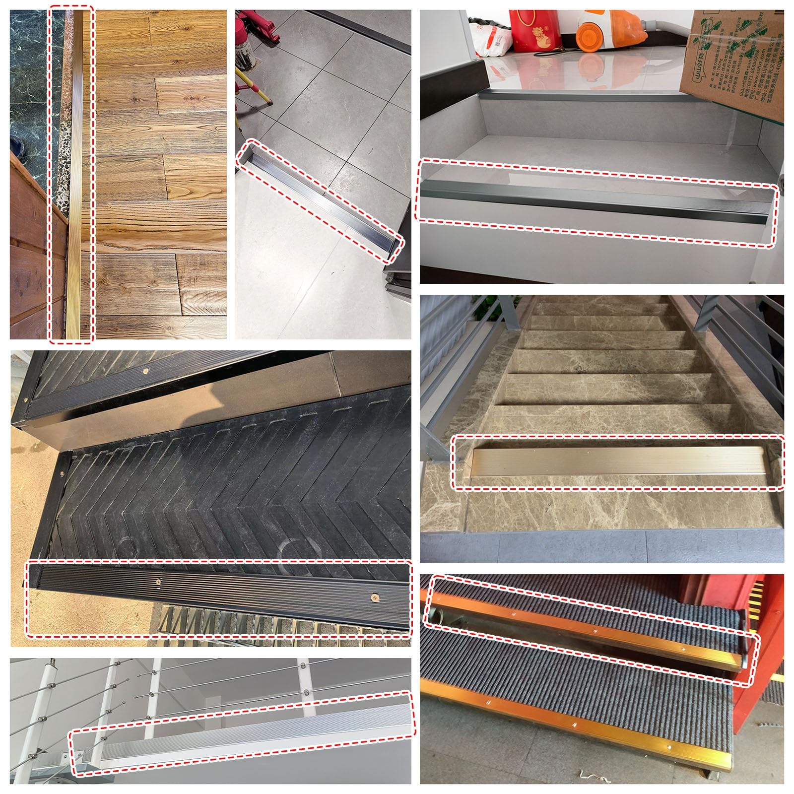 Perfil de Borde Protección Escalón 1 Paquete De Borde De Punta De Escalera 7 10 CM De Ancho Negro, Protectores De Borde De Escalera Para Interiores Y Exteriores Protector De Peldaños Antideslizante, M