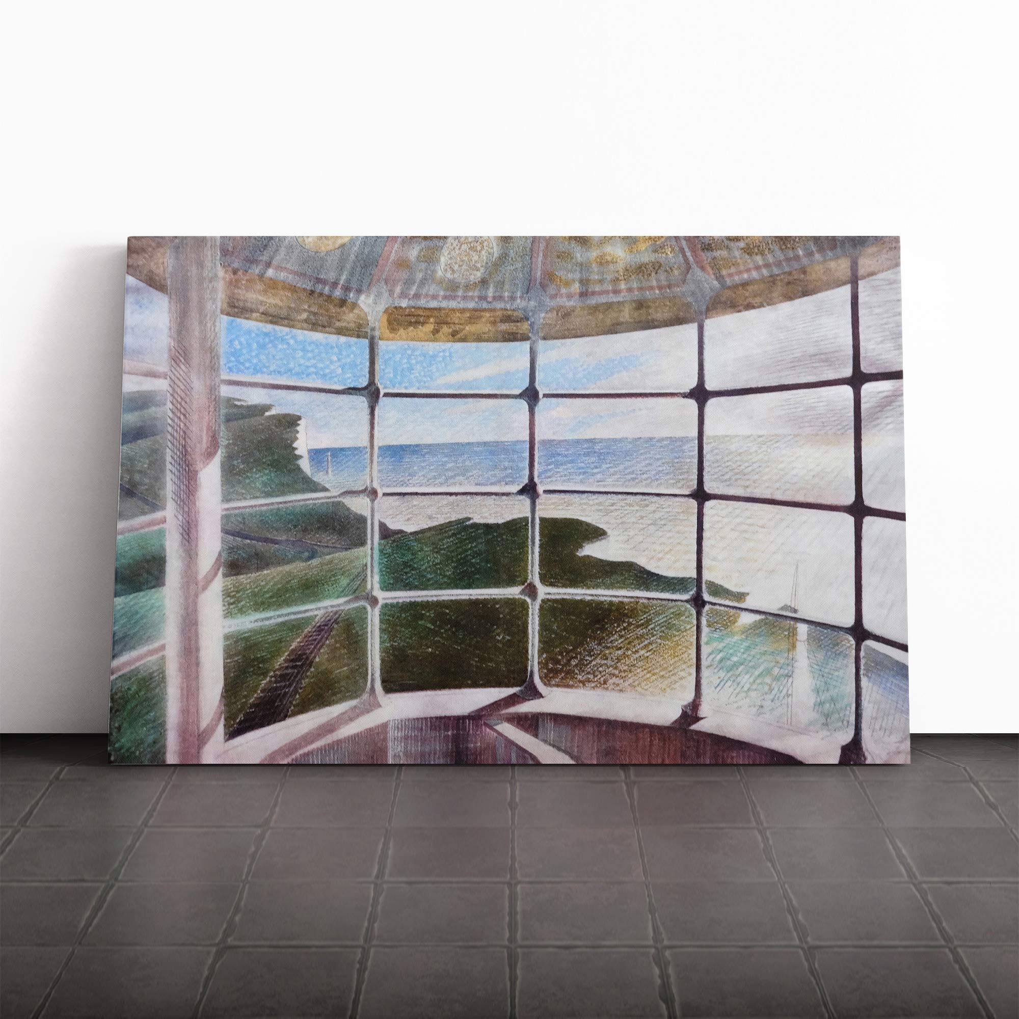 Eric Ravilious Window Canvas Print | Gallery Wrapped 30mm Frame Wall Art | 24x16 inches | Ready to Hang | Modern Picture | Living Room Bedroom Lounge Office
