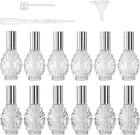 YUFENG 12 Pack 13ml Refillable Glass Perfume Atomizer Spray Bottles with Funnels, Droppers & Dispensers - BPA Free