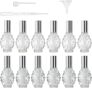YUFENG 12 Pack 13ml Refillable Glass Perfume Atomizer Spray Bottles with Funnels, Droppers & Dispensers - BPA Free