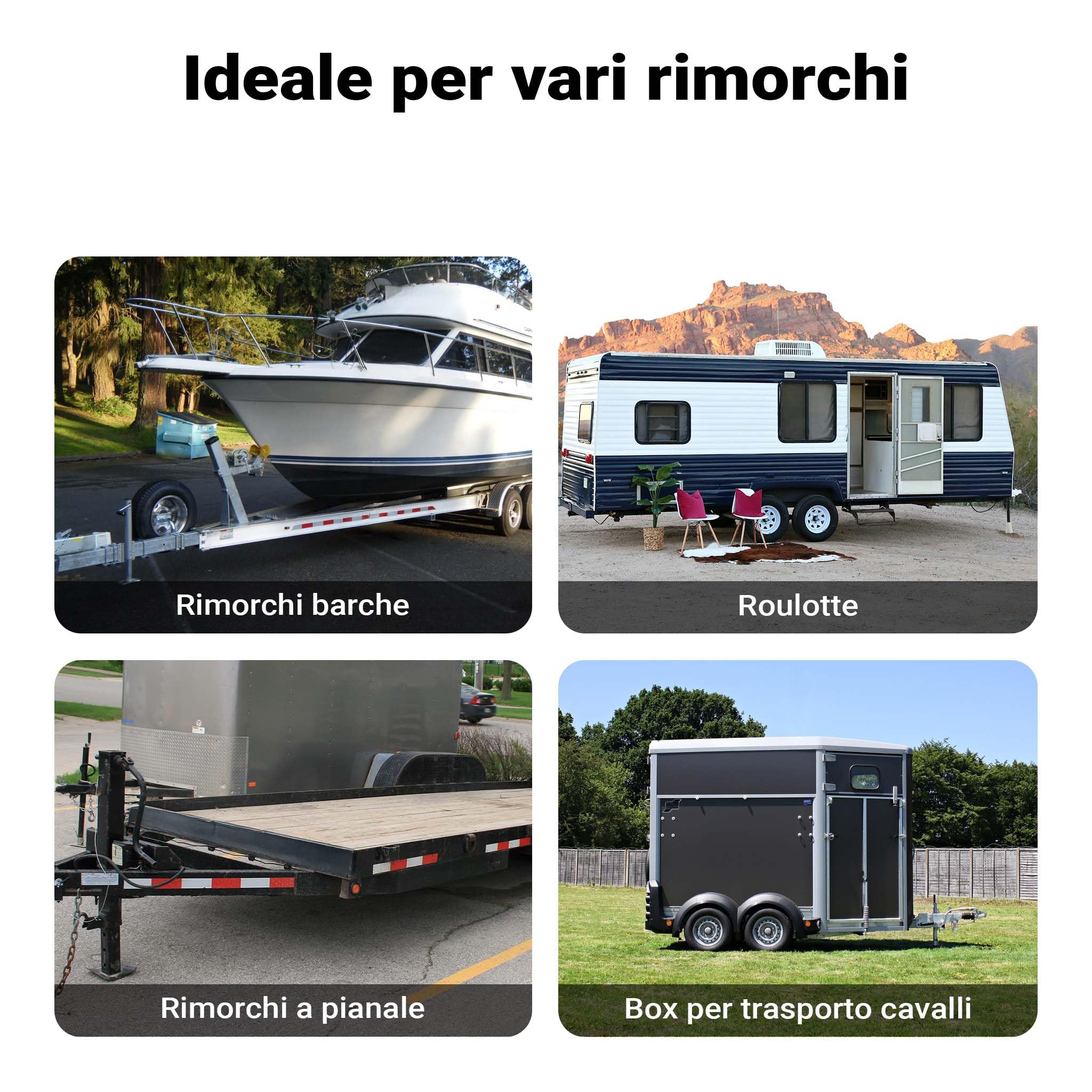 Wiltec Piede stabilizzatore per rimorchi roulotte, max 900 kg, regolabile in altezza con manovella, con pedale e perno di sicurezza