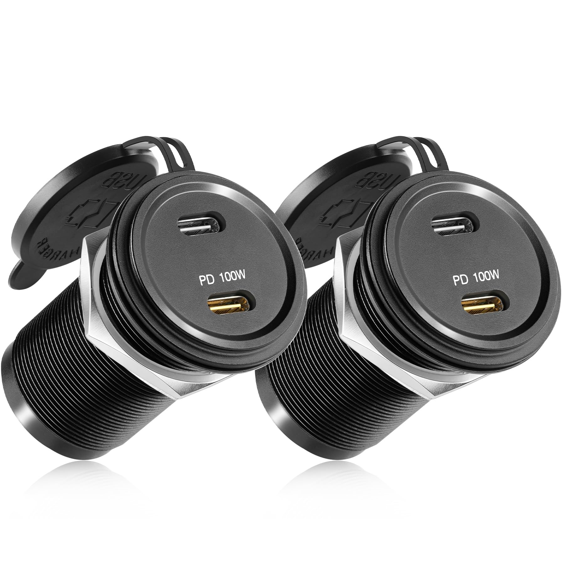 acegoo Gniazdo USB C 12 V 100 W PD i 20 W PD Campervan gniazdo USB, całkowicie aluminiowa wodoodporna ładowarka do laptopa, szybkie ładowanie do kampera, łodzi, autobusu, samochodu, ciężarówki, ATV