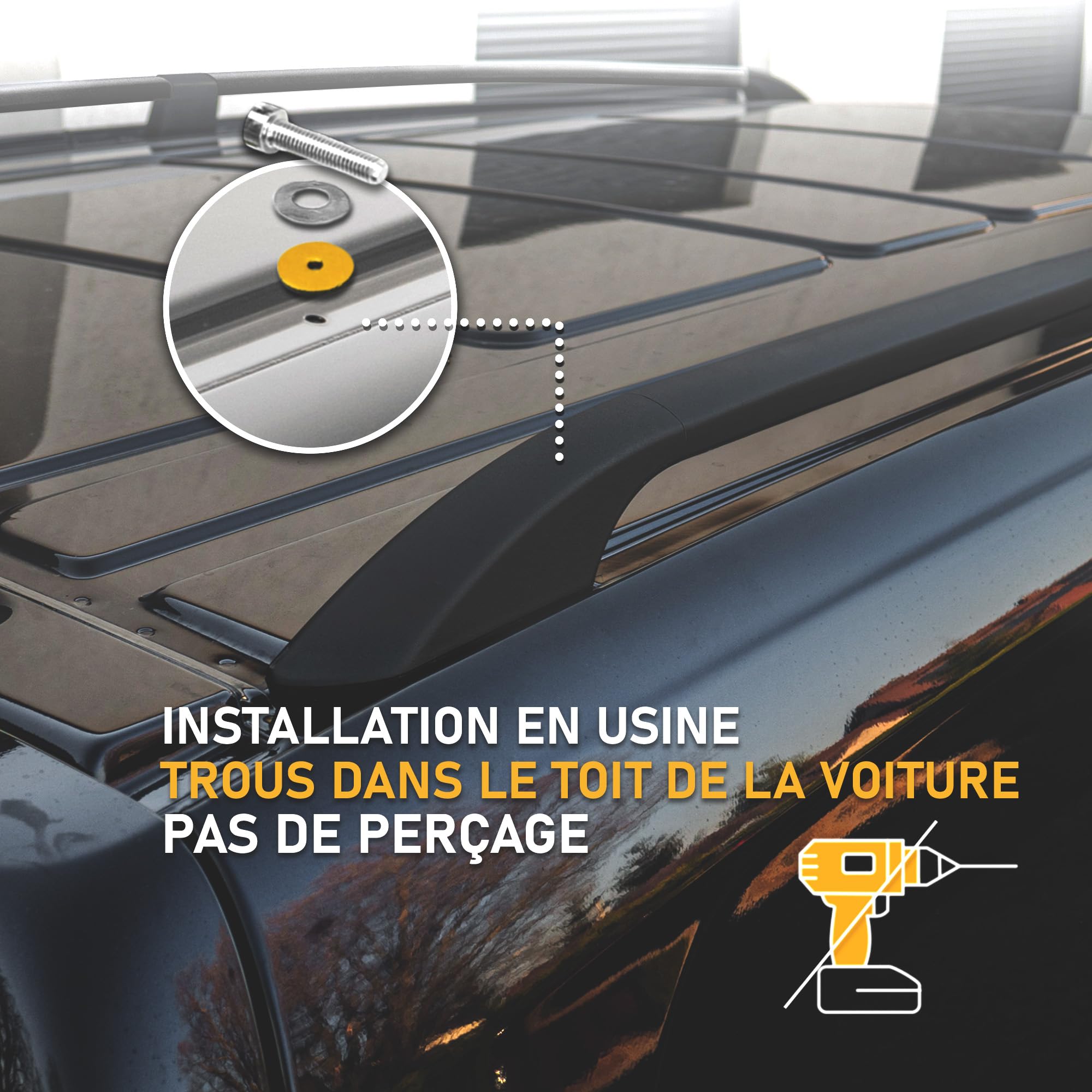 CHROMEMASTER | Compatibles avec Citroen Berlingo Short 2008-2018 | Les Barres de Toit | Conçus pour Le Montage de Barres de Toit, de Coffres de Toit ou de Porte-vélos | Structure en Aluminium