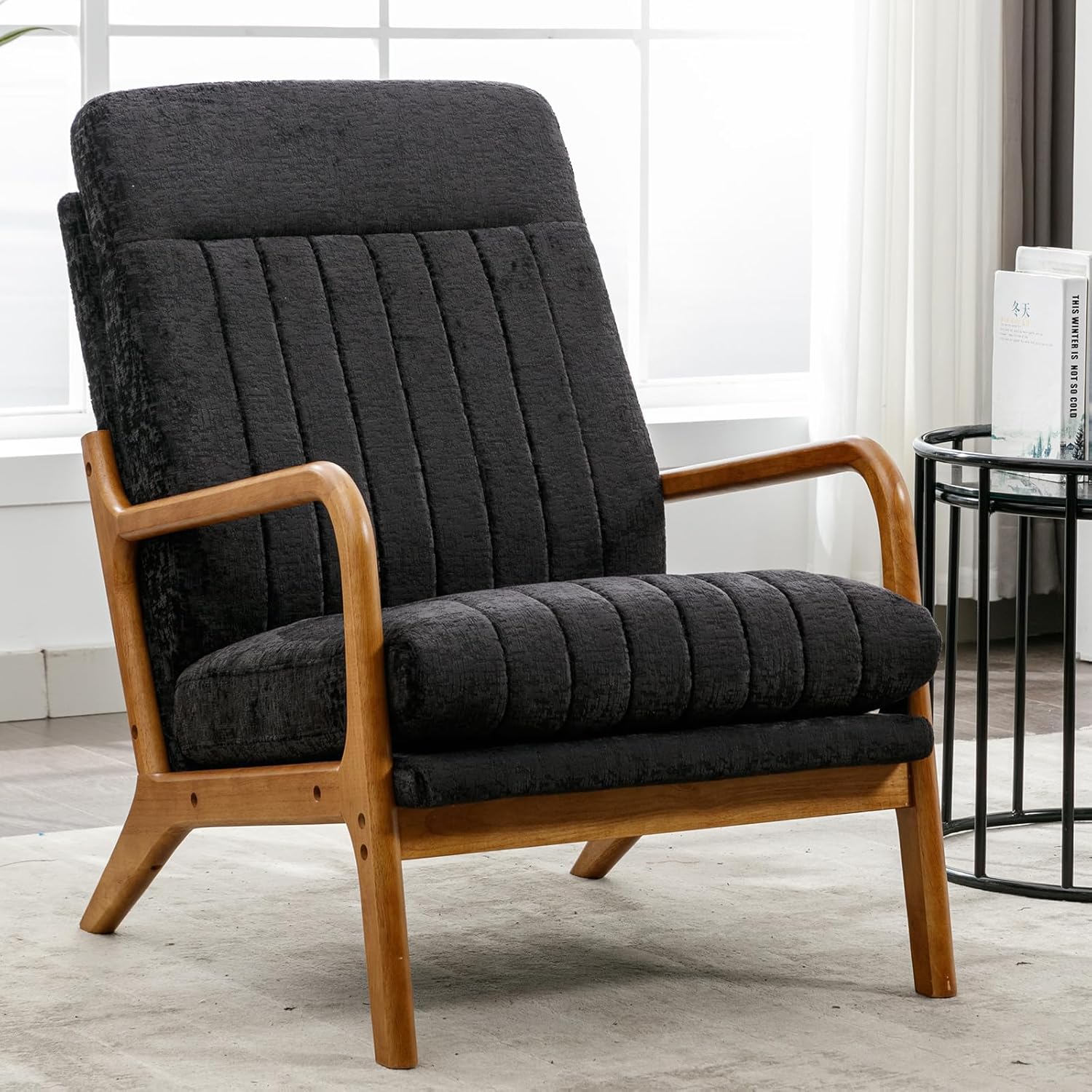 LuxyHome Comfy Accent Chair,Modern Armchair with Rubbber
