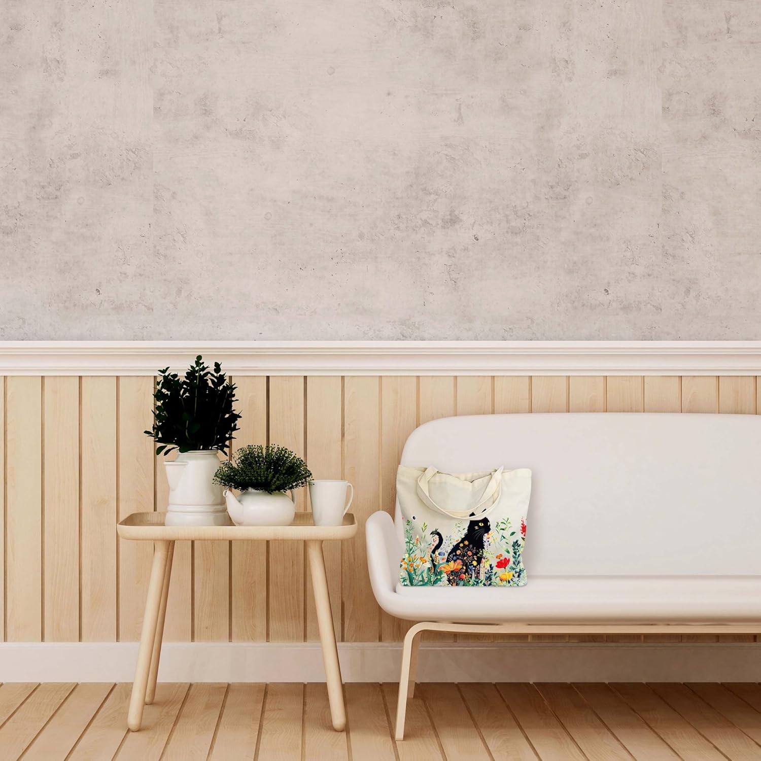 Canvas Tote Bag, Book Tote Bag, Floral Tote Bag, Black Cat Tote, Funny Tote Bag, Library Tote, Reusable Grocery Shopping Bag, Library Shoulder Bag For Women Man Friends B(07) - Image 5