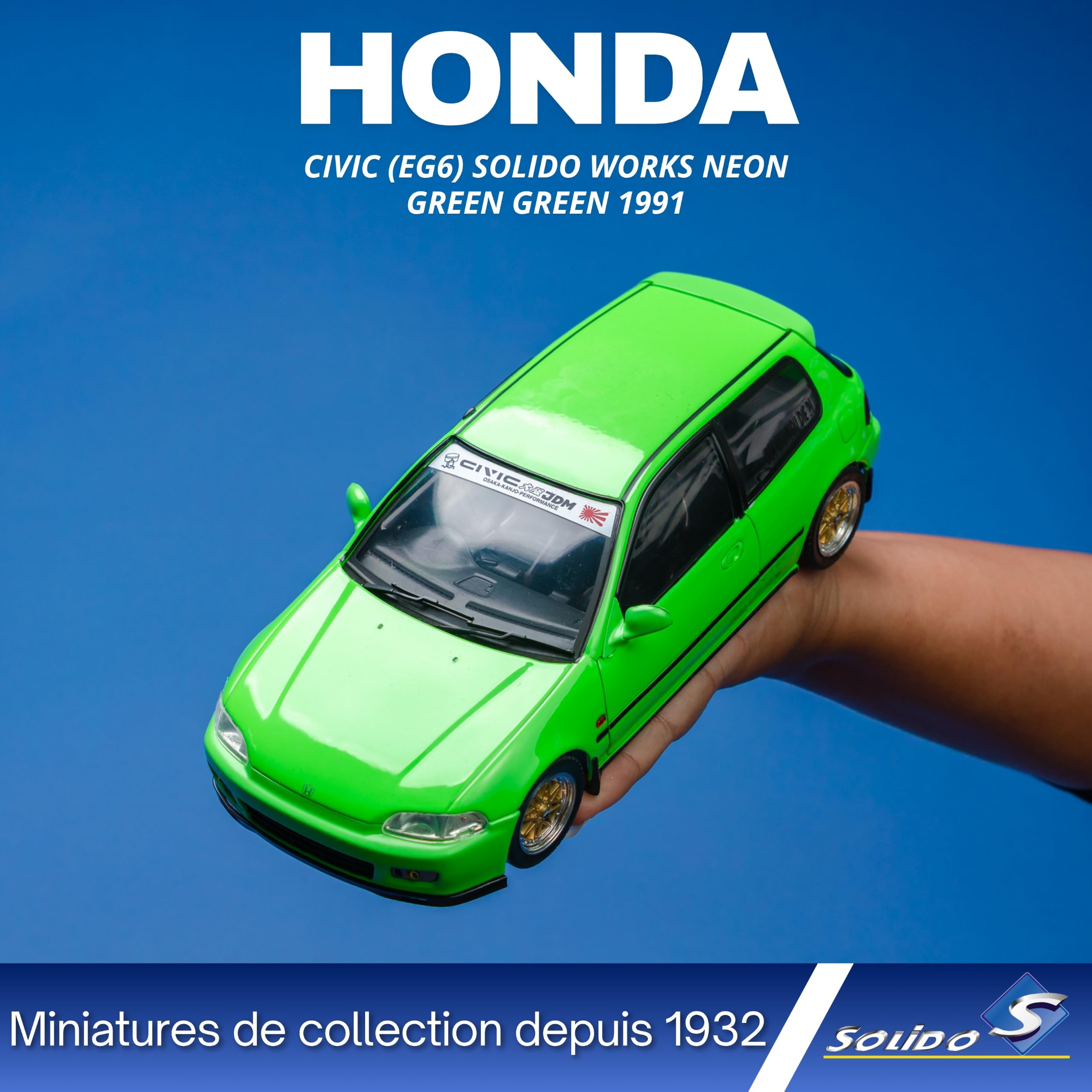 Solido Honda Civic EG Modellino auto 1:18 JDM da collezione, verde